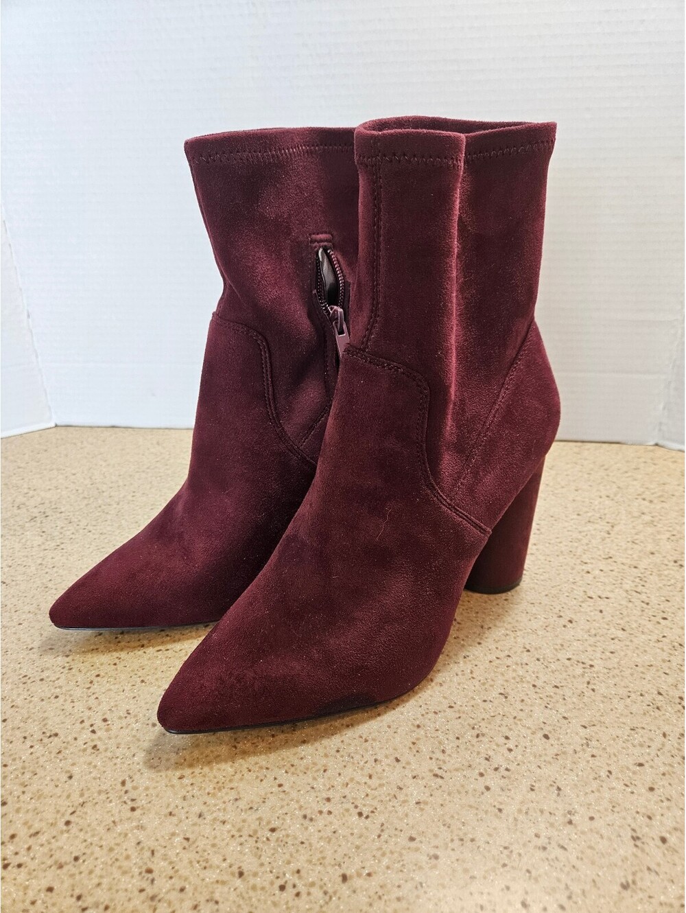 BCBGeneration burgundy suede ankle boots
